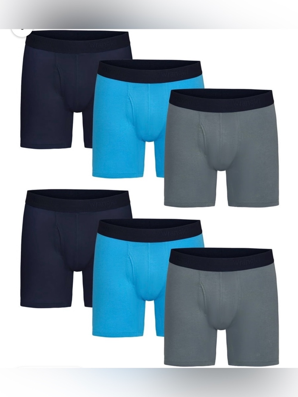 Wrangler 6” Active Cotton Stretch Mesh Boxer Briefs For Men